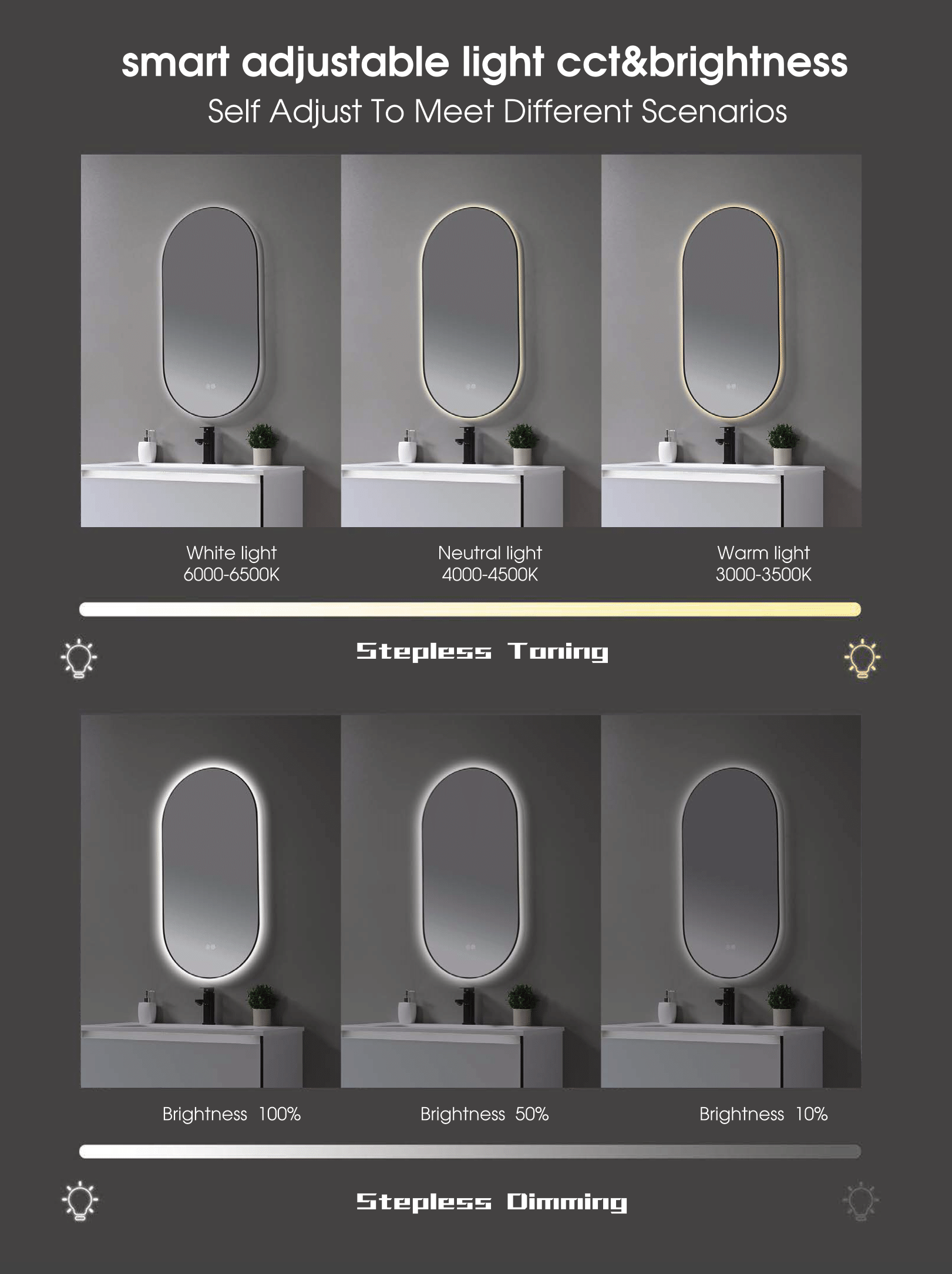 Shadow LED Mirror 20"